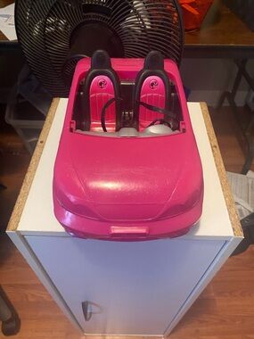 Mattel Barbie Glam Convertible Car Sparkly Pink 2-Seater with Seatbelts